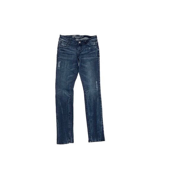 Delia's taylor Distressed Skinny Women's size 2P Dark Blue Denim jeans - Picture 1 of 4